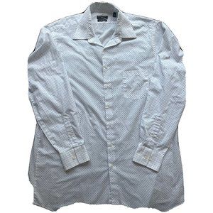 Shaquille O'Neal Tall Fit Cooling‎ Stretch Long Sleeve White/Blue Dash Shirt XLG